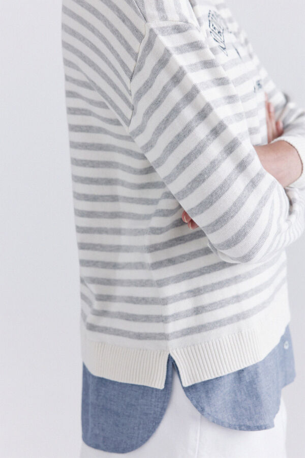 Springfield Fine two-material jumper grey