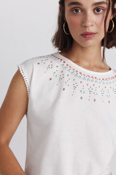 Springfield Sleeveless polka-dot T-shirt