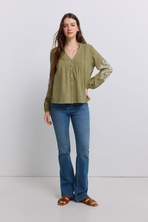Springfield Embroidered romantic blouse printed