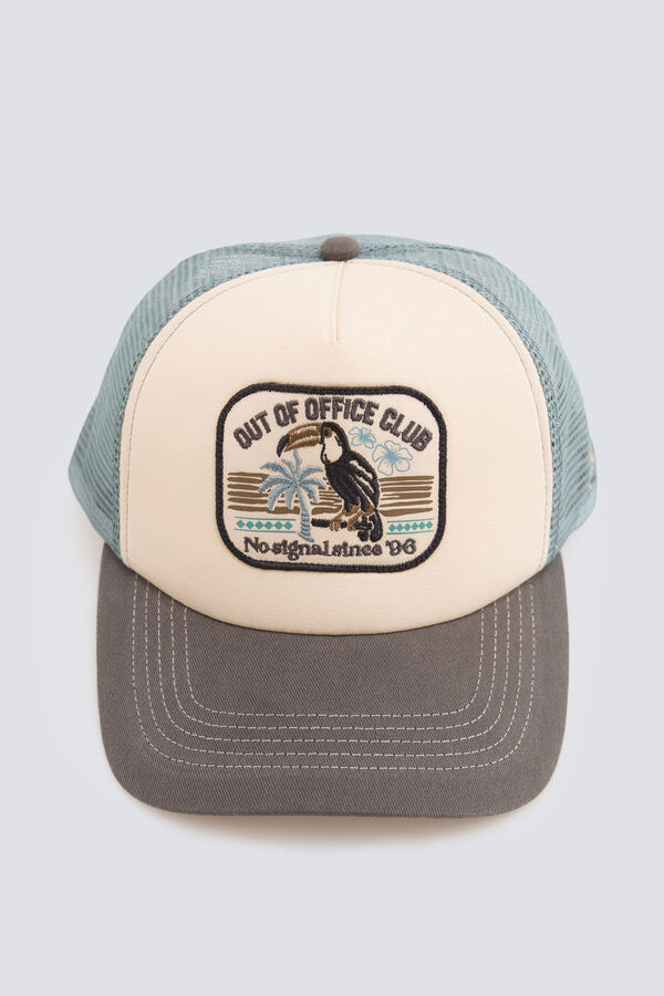 Springfield Bonnet trucker &agrave; visi&egrave;re contrastante gris