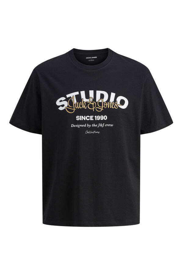 Jack & Jones T-shirt b&aacute;sica com logo preto