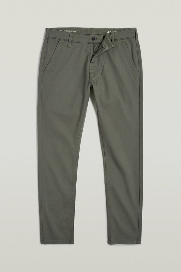 G-STAR Pantal&oacute;n chino, corte pitillo gris