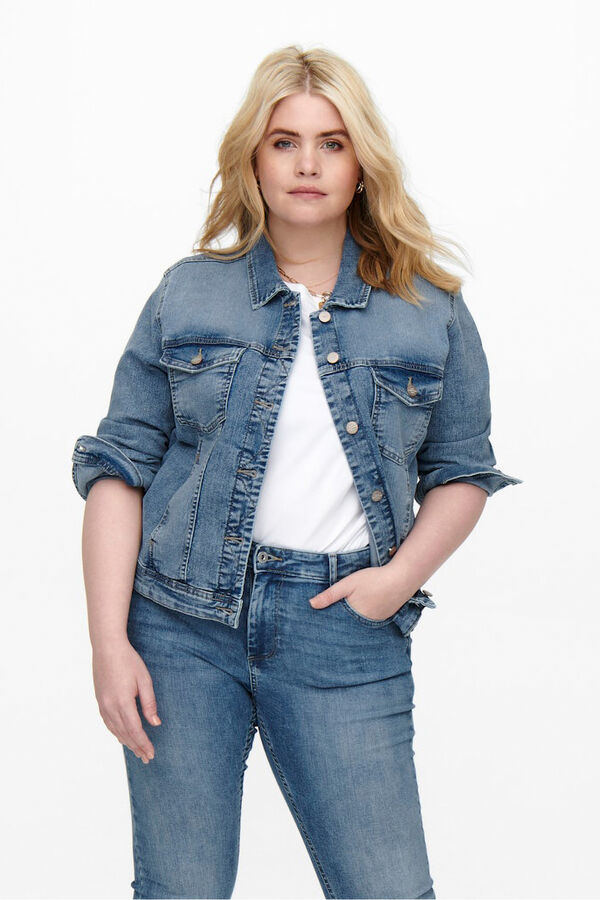 Only Carmakoma Chaqueta vaquera bolsillos talla grande azul