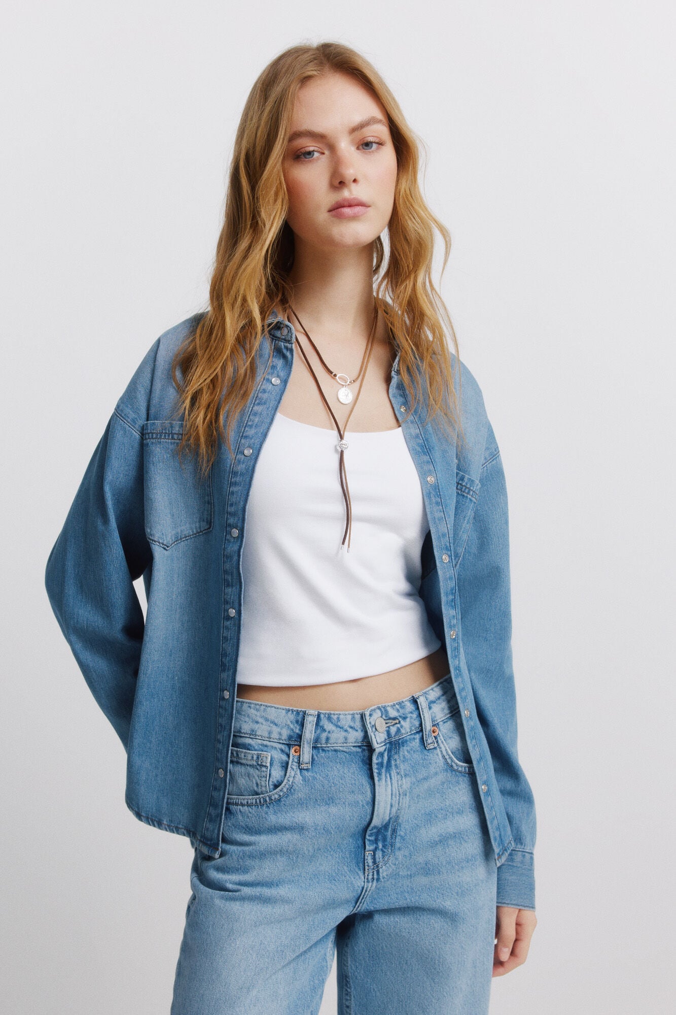 Springfield Cămașă denim cu buzunare
