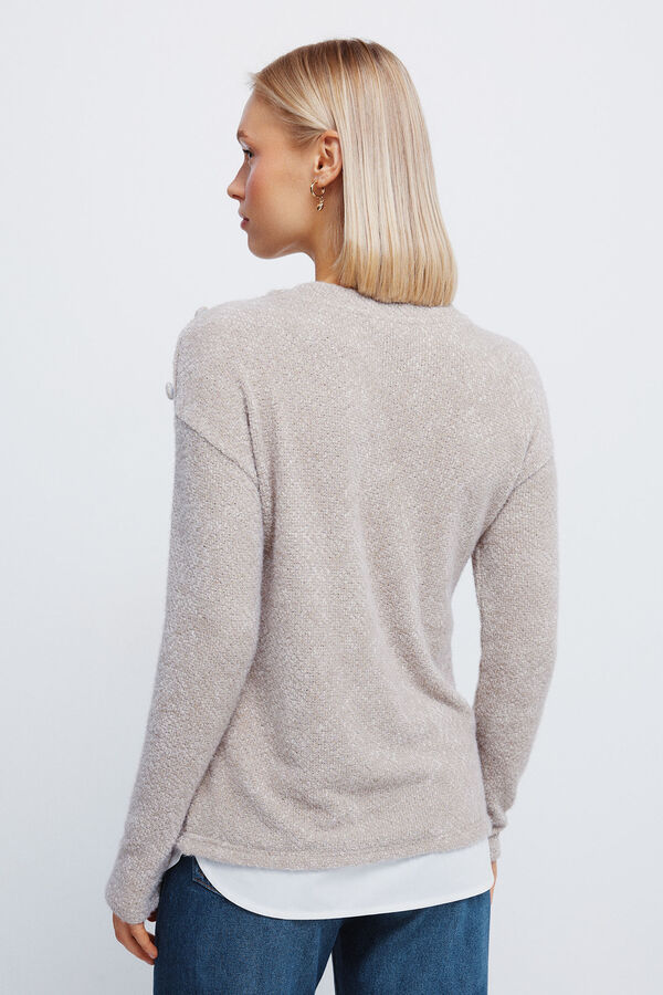 Springfield Combined chenille jumper nude