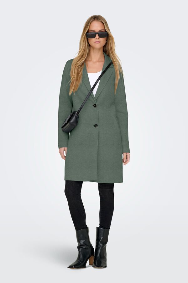 Only Long cloth coat green