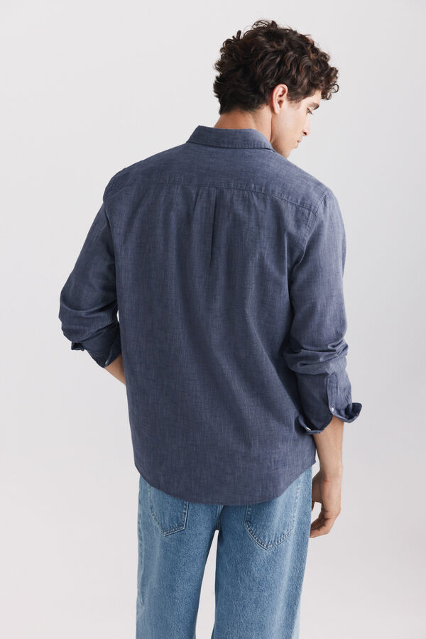 Springfield Linen-look shirt blue