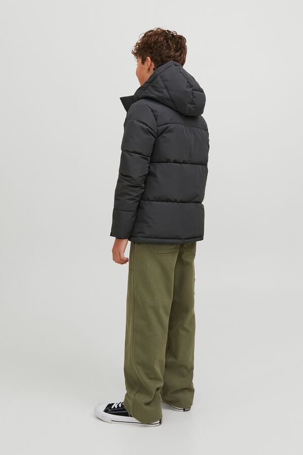 Jack & Jones Junior Puffer jacket with hood black