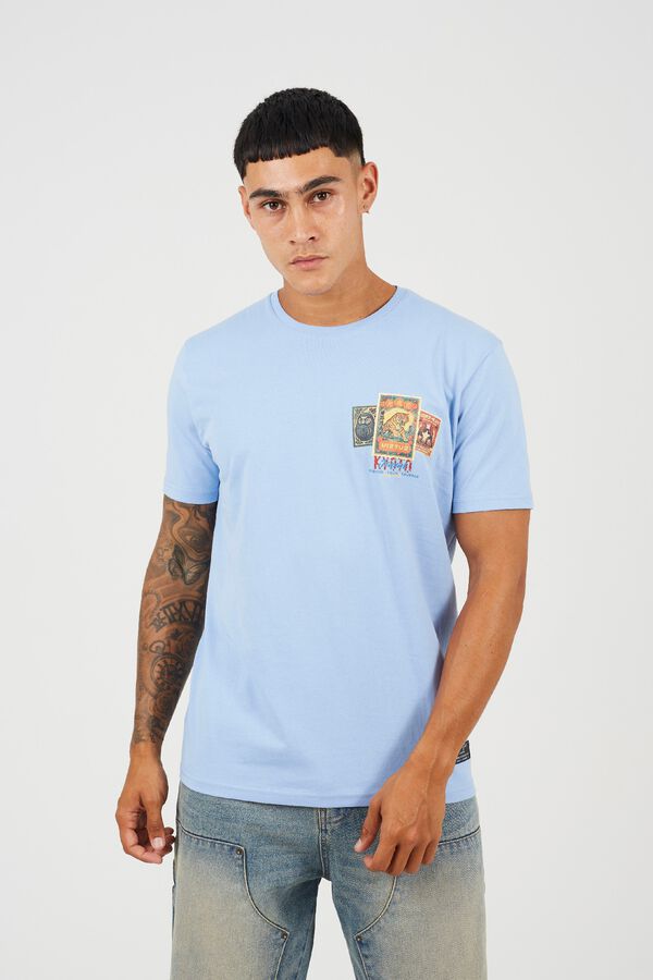 Brave Soul Printed short sleeve T-shirt blue