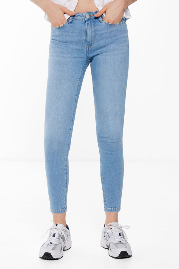 Springfield Jeans Slim Cropped azul medio