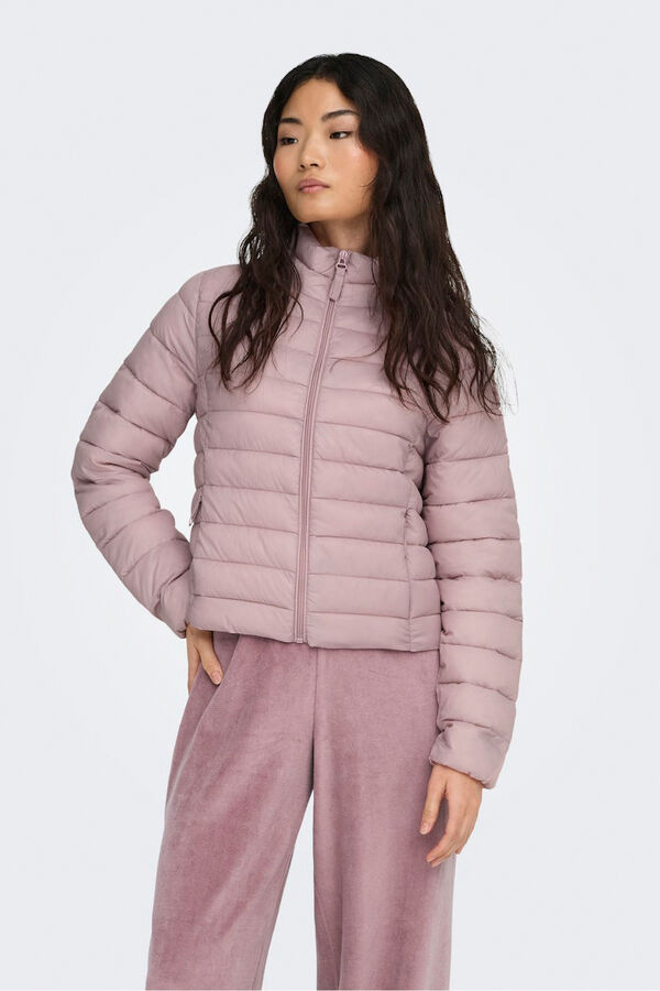 Only Quilted jacket with zip fastening pink