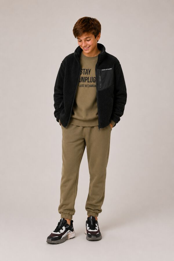 Name It Chaqueta de borreguito cuello alto negro