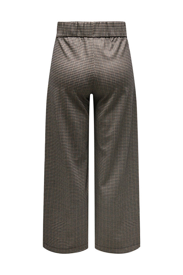 Springfield Checked wide-leg trousers smeđa