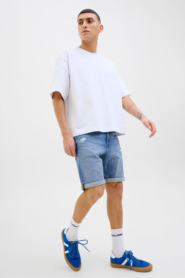 Jack & Jones regular fit denim Bermuda shorts blue