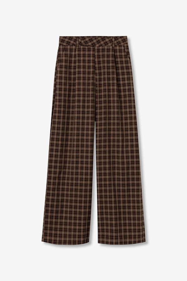 Tiffosi Young Plaid wide trousers nude