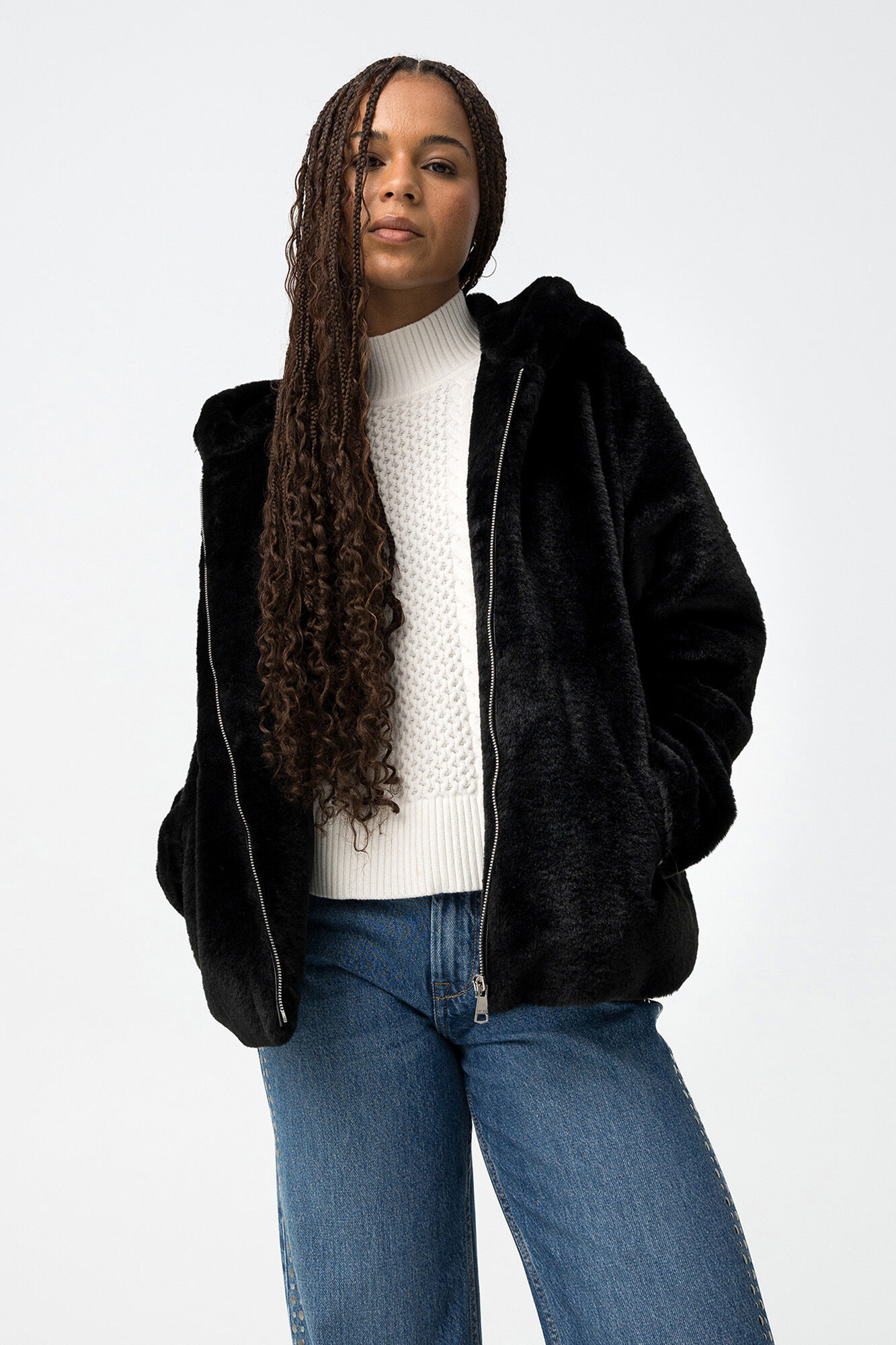 Tiffosi Abrigo Relaxed de Pelo Sint&eacute;tico