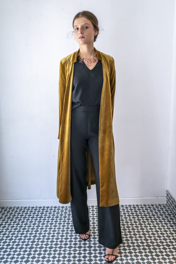 Cul Sac Abrigo midi cuello mao amarillo