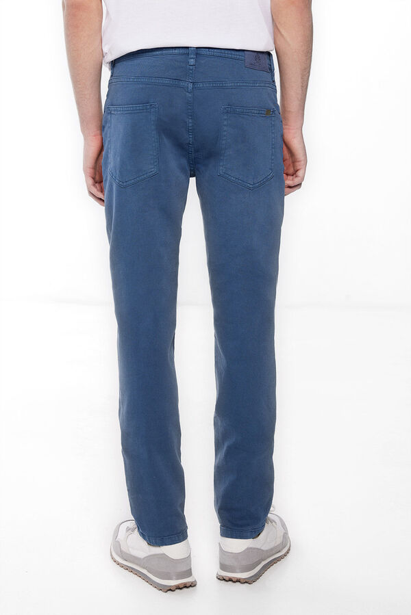 Springfield Pantalon 5 poches couleur slim lavé bleu