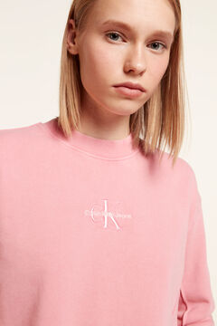 Springfield Sweatshirt de manga comprida e gola caixa rosa