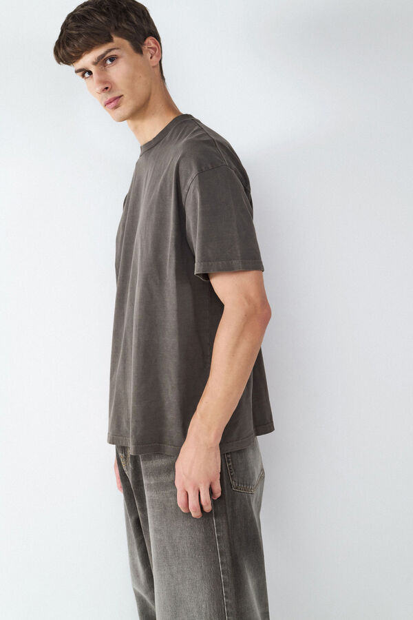 Balmohk Relaxed, washed-effect short sleeve T-shirt nude