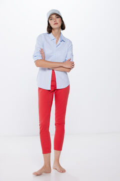 Springfield Slim cropped colour jeans royal red