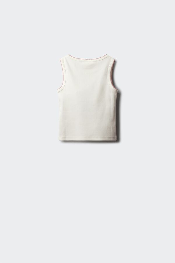 Springfield Kids Top Rib bordado contraste ni&ntilde;a marfil