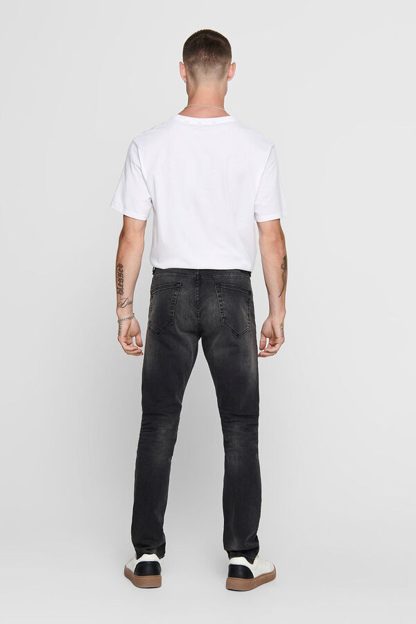 Springfield Jeans corte ajustado preto