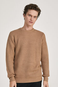 Springfield Crew neck knit jumper medium beige
