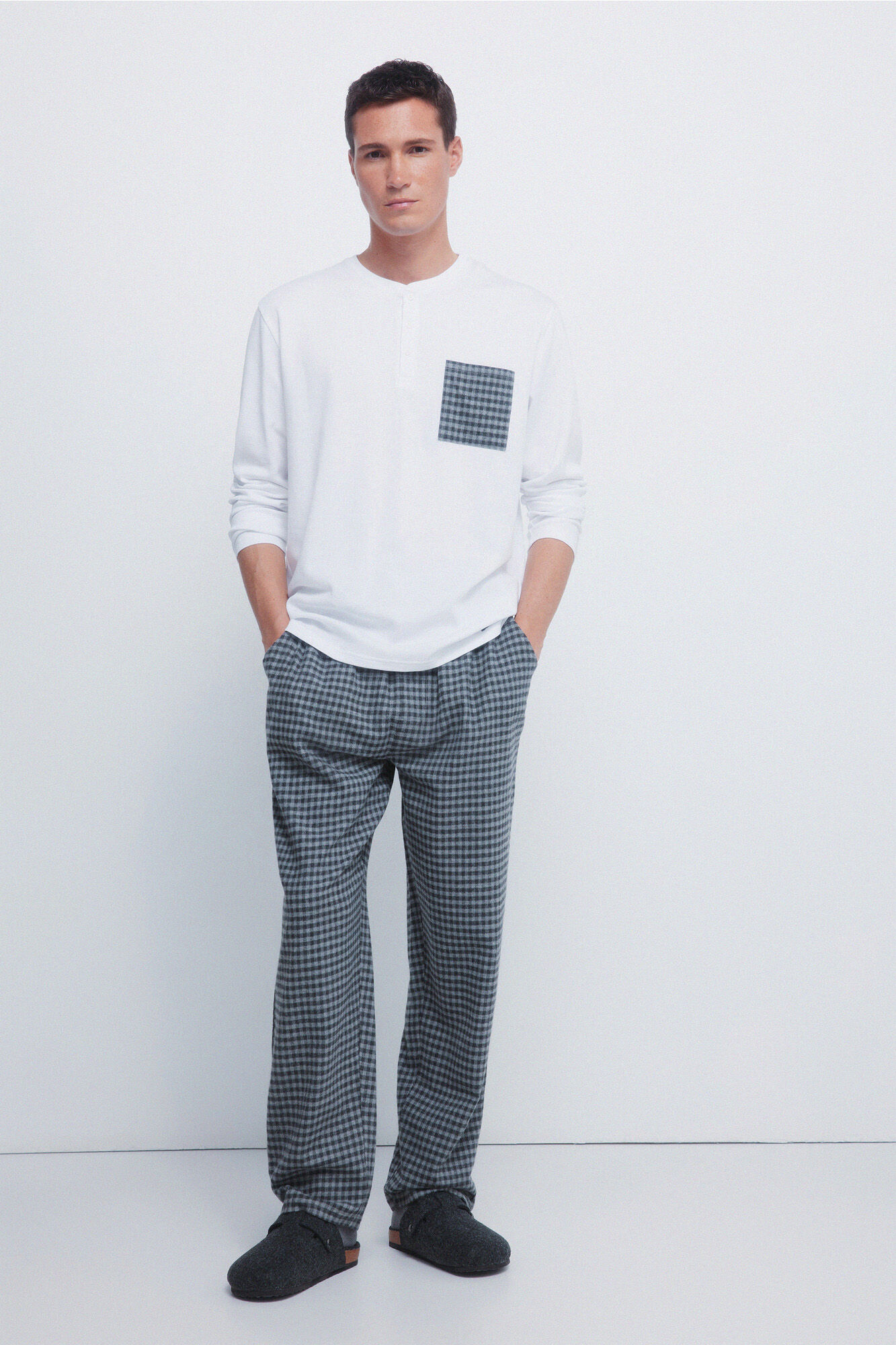 Springfield Long pyjamas with gray checkered fannel trouser
