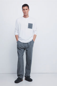 Springfield Long pyjamas with gray checkered fannel trouser