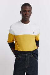 Springfield long sleeve piqu&eacute; block t-shirt beige