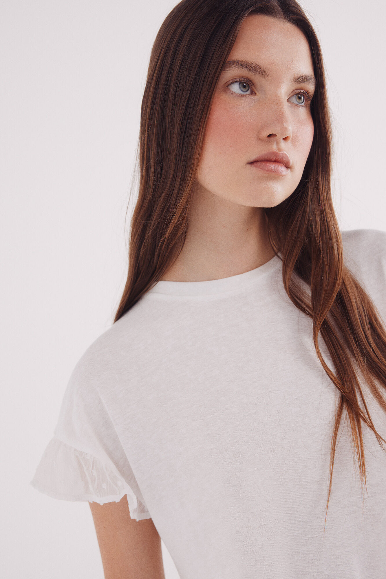 Springfield plumetis ruffle sleeve -shirt