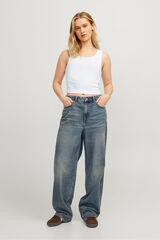 Jack & Jones Top com alças caneladas branco