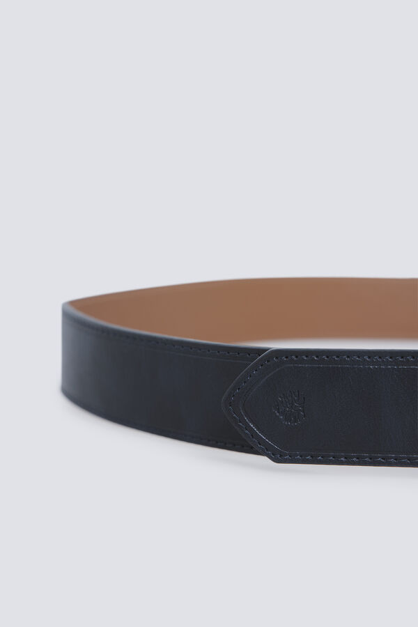 Springfield Leather-effect belt with topstitching blue