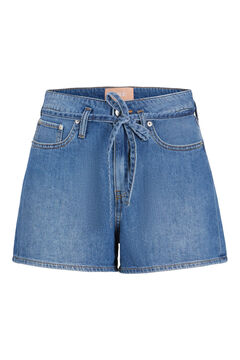 Springfield Women's linen/denim shorts steel blue