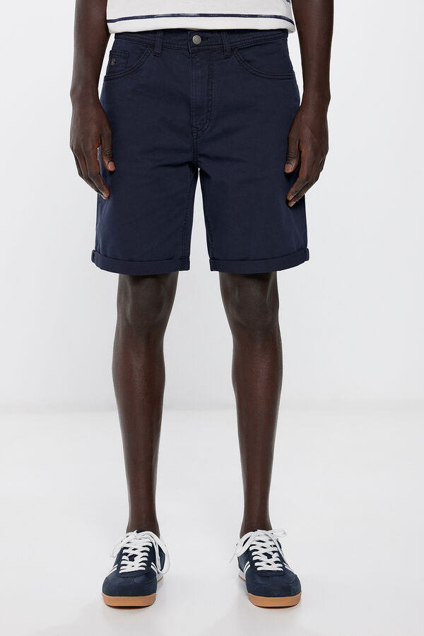 Springfield Lightweight colourful slim fit Bermuda shorts navy