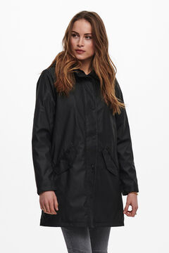 Springfield Long hooded raincoat black