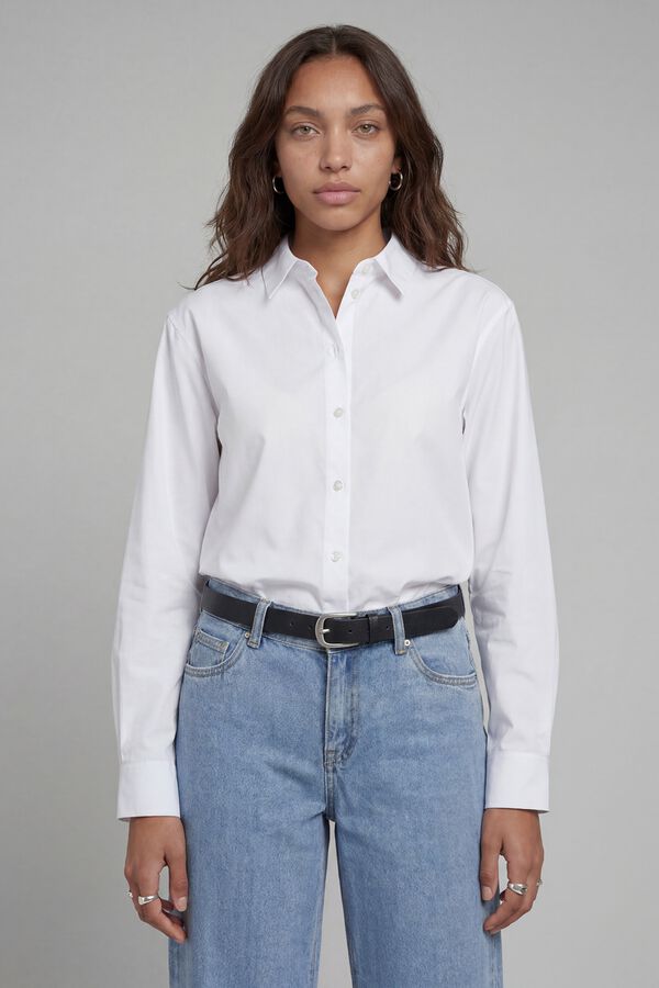 JJ REBEL Camisa regular em sarja branco