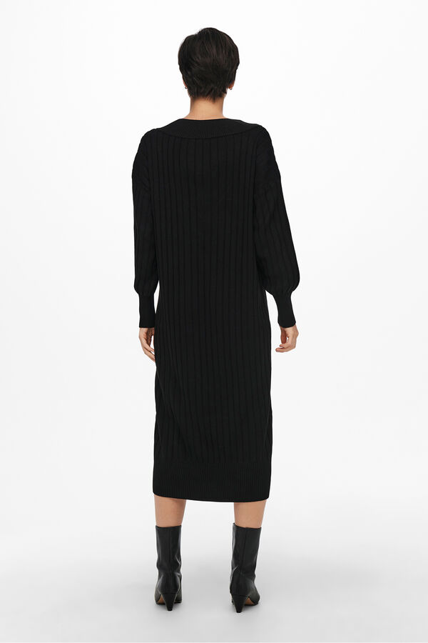 Only Vestido midi de punto negro