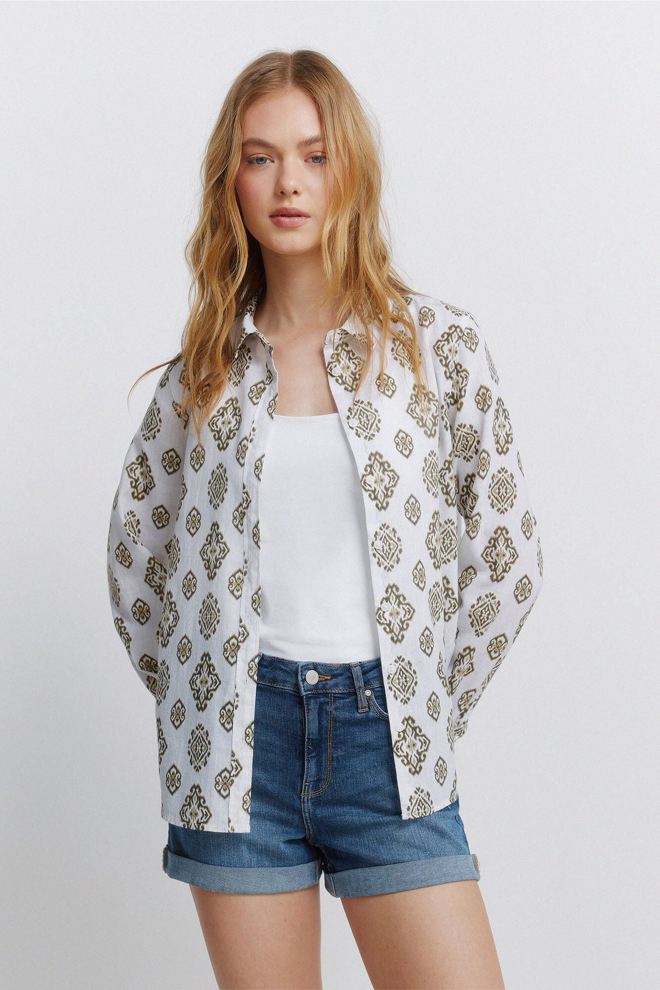 Springfield Basic linen-effect shirt