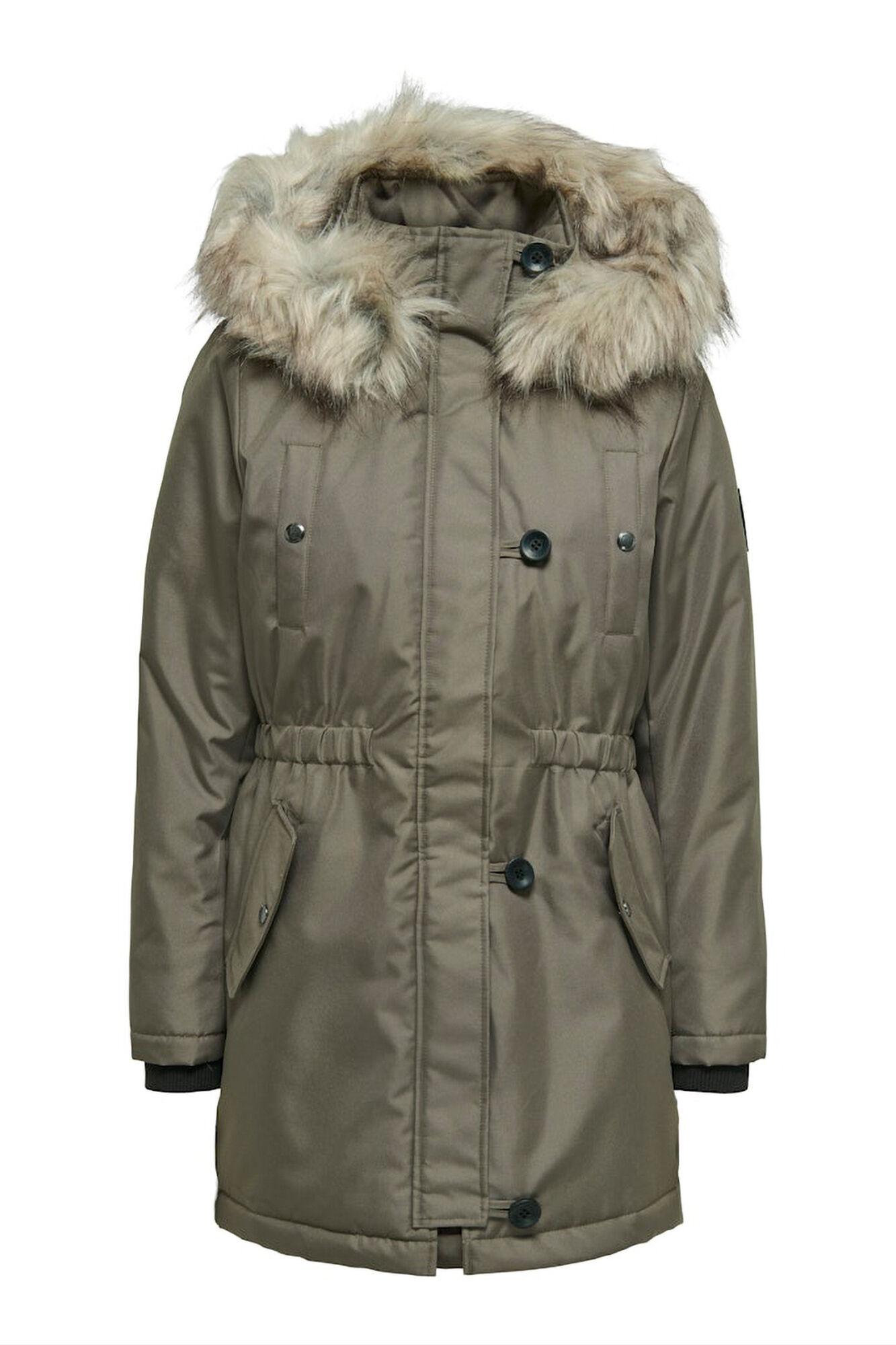 Only Parka com capuz de pele