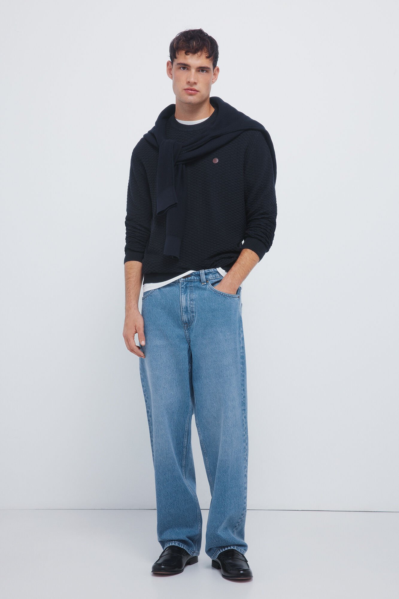 Springfield Structured round neck jumper