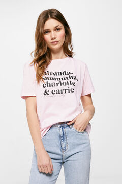 Springfield Sex and the City names T-shirt pink