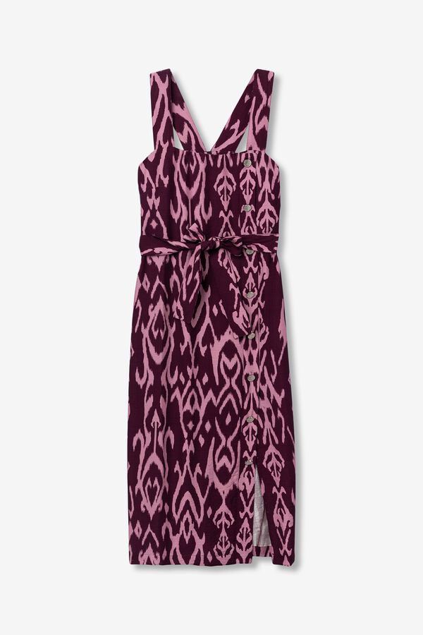 Tiffosi Vestido slim estampado burdeos