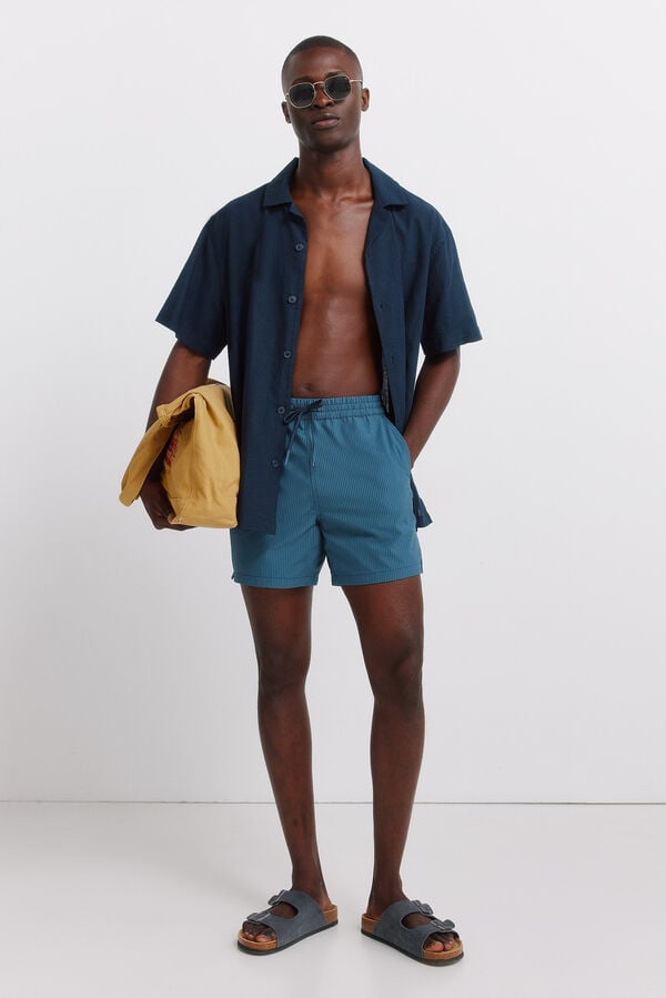 Springfield Striped seersucker swimwear blue