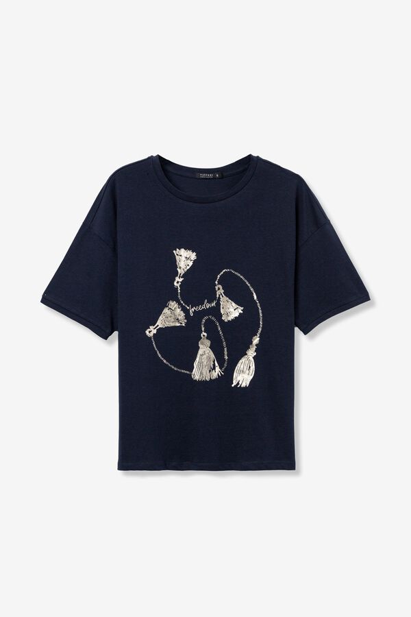 Tiffosi Relaxed knots t-shirt bleu