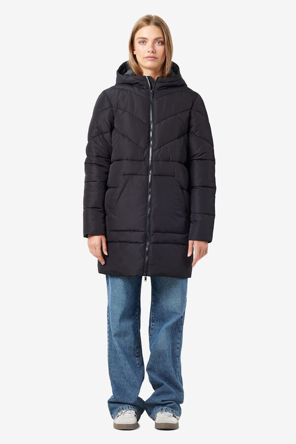 Noisy May padded coat with hood  black