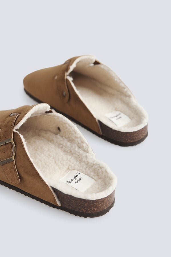 Springfield Faux shearling mule slipper beige