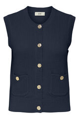 JDY Buttoned jersey-knit gilet blue