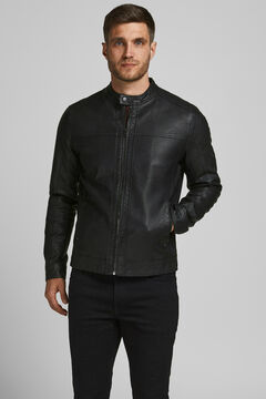 Springfield Faux leather biker jacket black